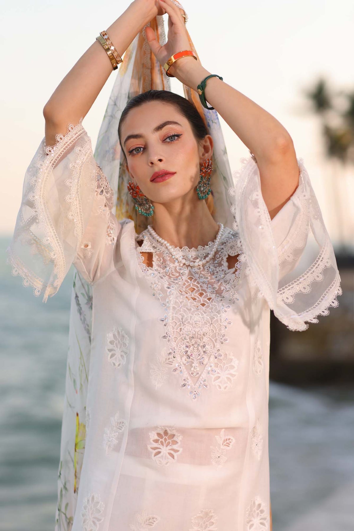 NOOR by Sadia Asad | Luxury Laserkari Lawn 2025 - D9-B