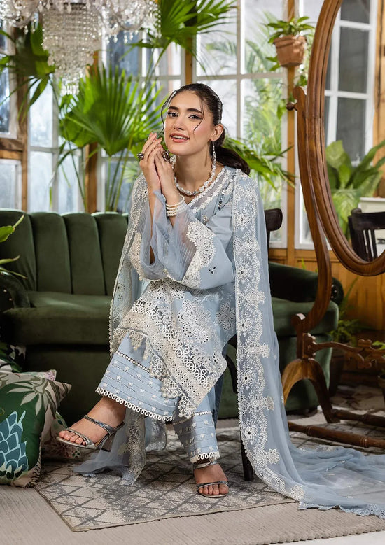 ELAF | E.Craft Luxury Chikankari Lawn 2025 - 3B Sky Dream