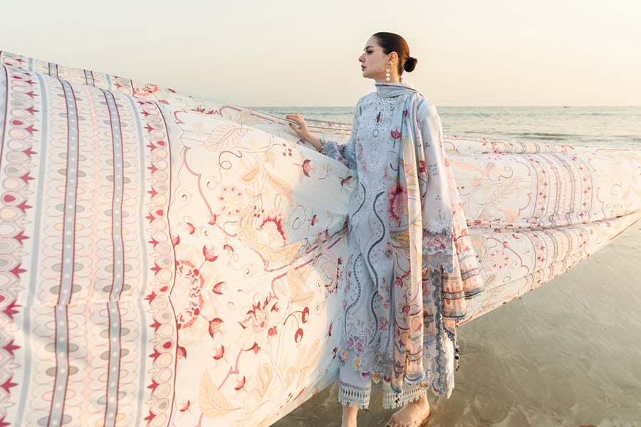QALAMKAR | Luxury Lawn 2025 | Isabella FK-02 Unstitched - Aarzu