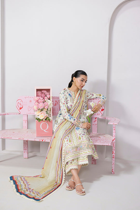 QALAMKAR | QPrints Embroidered Lawn 2025 Unstitched - Hazel