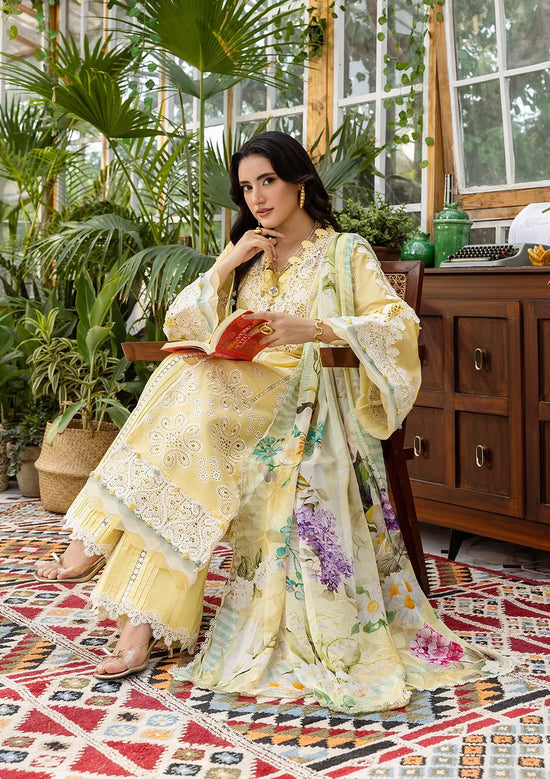 ELAF | E.Craft Luxury Chikankari Lawn 2025 - 2B Butter Bloom