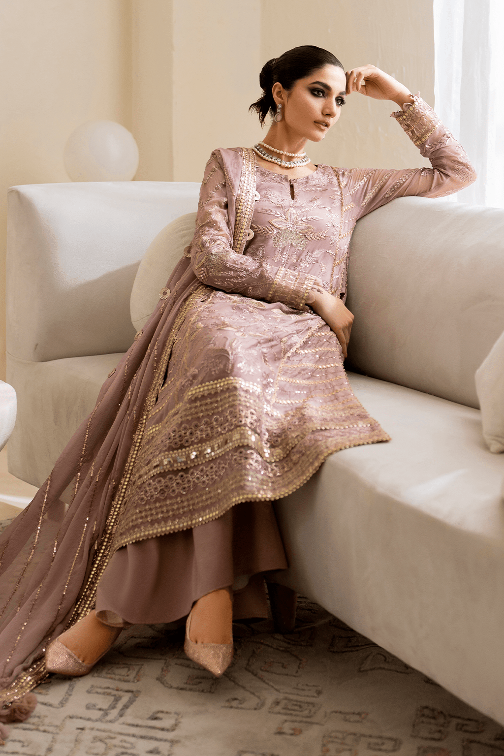 IZNIK | Chinon Chiffon '24 | CC-48 Embroidered Chiffon Unstitched - Aarzu