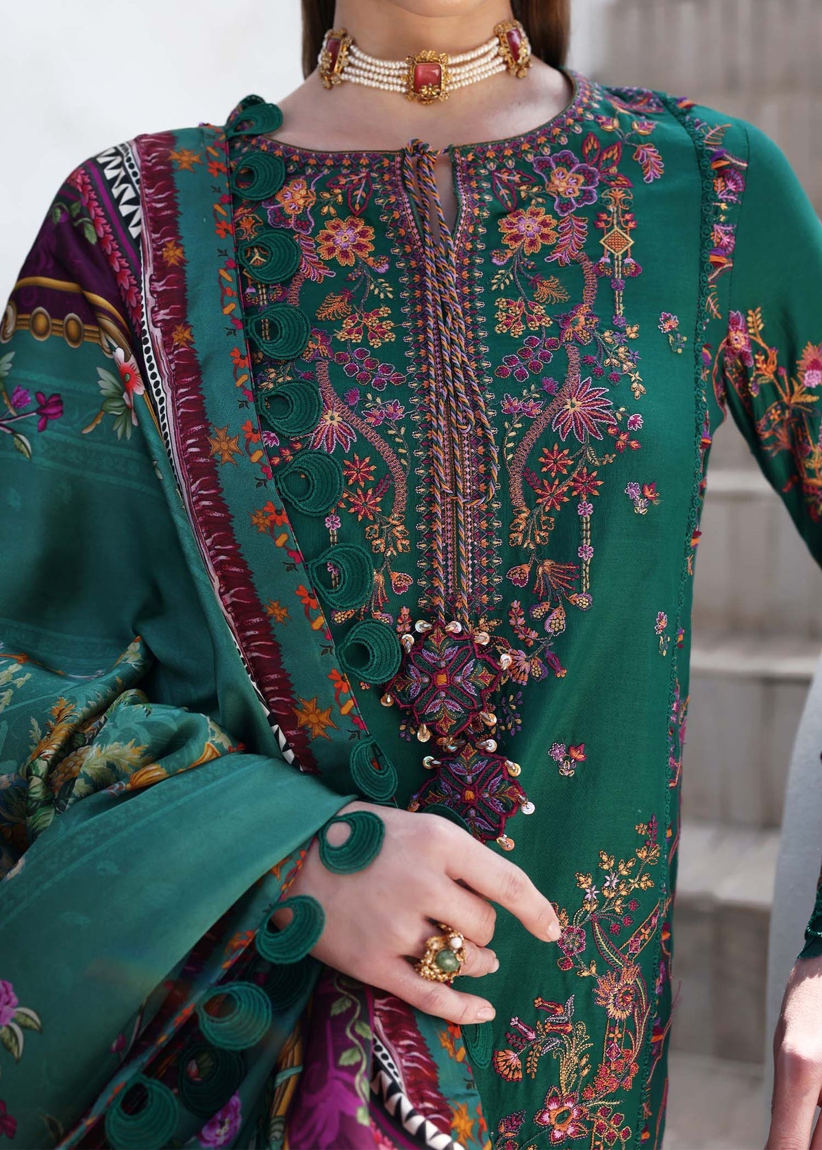 KANWAL MALIK : Elysia Luxury Lawn 2025 Unstitched - Sierra - Aarzu