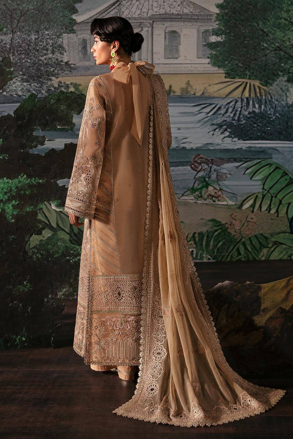afrozeh la fuchsia chiffon organza original pakistani suits