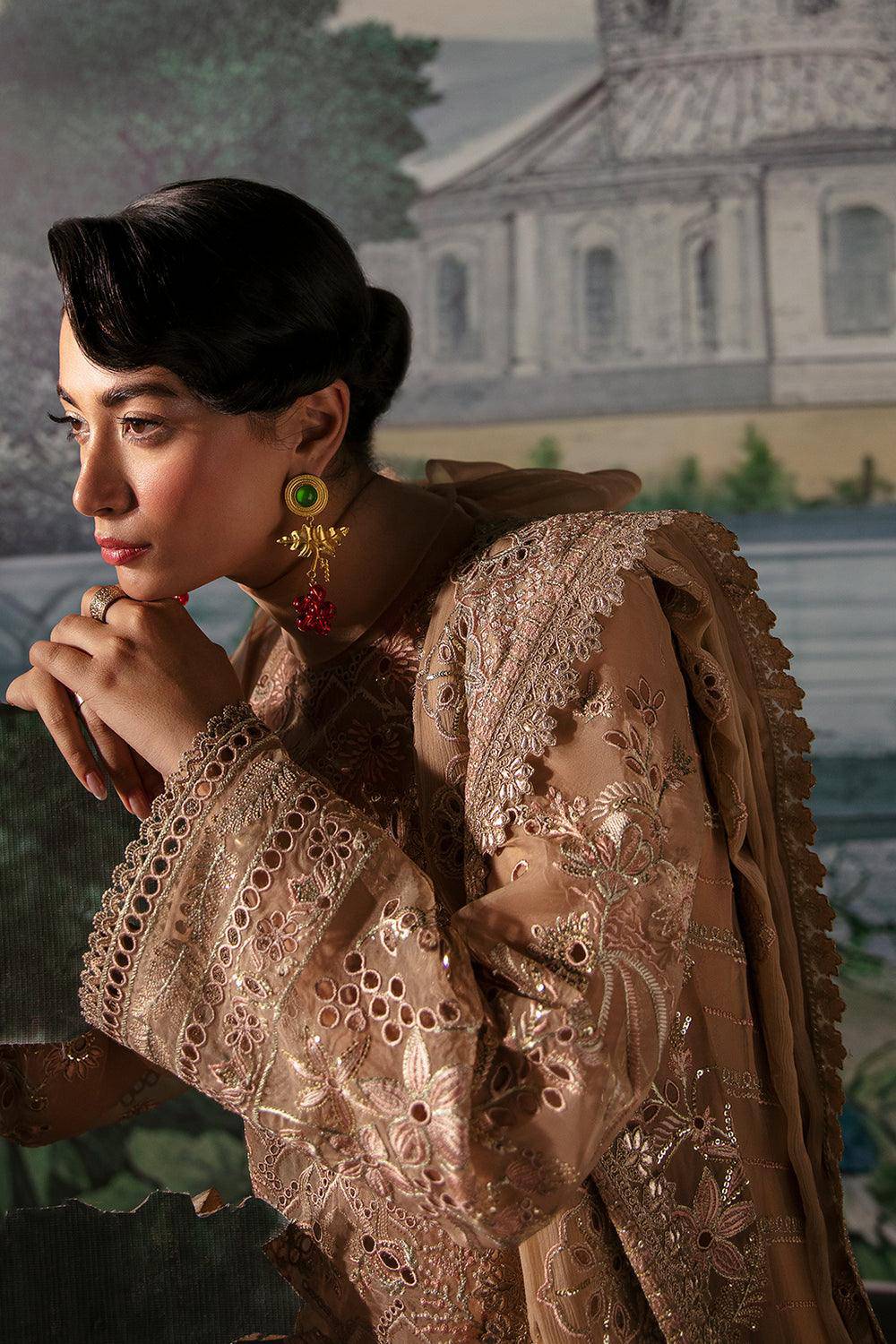 afrozeh la fuchsia chiffon organza original pakistani suits