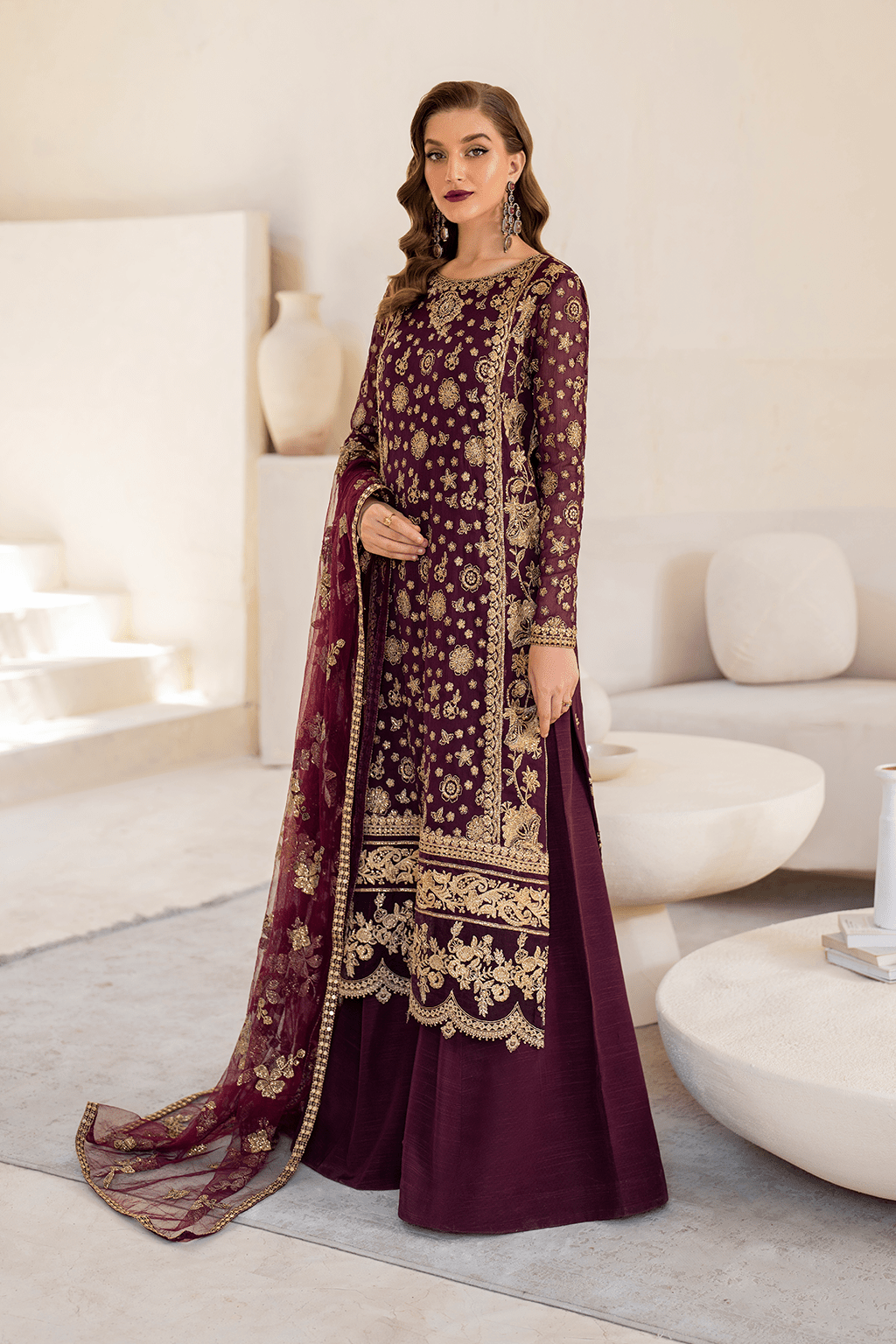 IZNIK | Chinon Chiffon '24 | CC-42 Embroidered Chiffon Unstitched - Aarzu