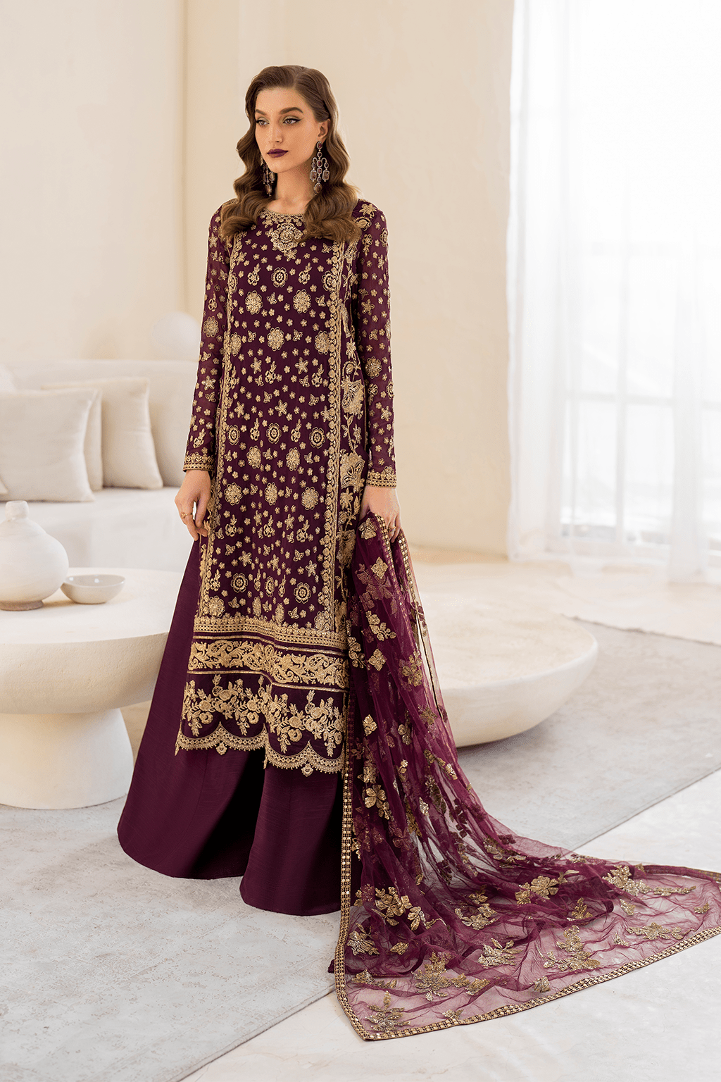IZNIK | Chinon Chiffon '24 | CC-42 Embroidered Chiffon Unstitched - Aarzu