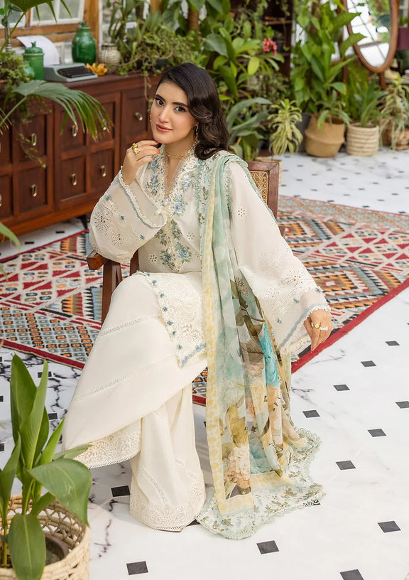ELAF | E.Craft Luxury Chikankari Lawn 2025 - 1B Pearlista