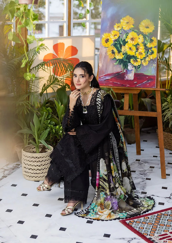 ELAF | E.Craft Luxury Chikankari Lawn 2025 - 2A Queen of Dusk
