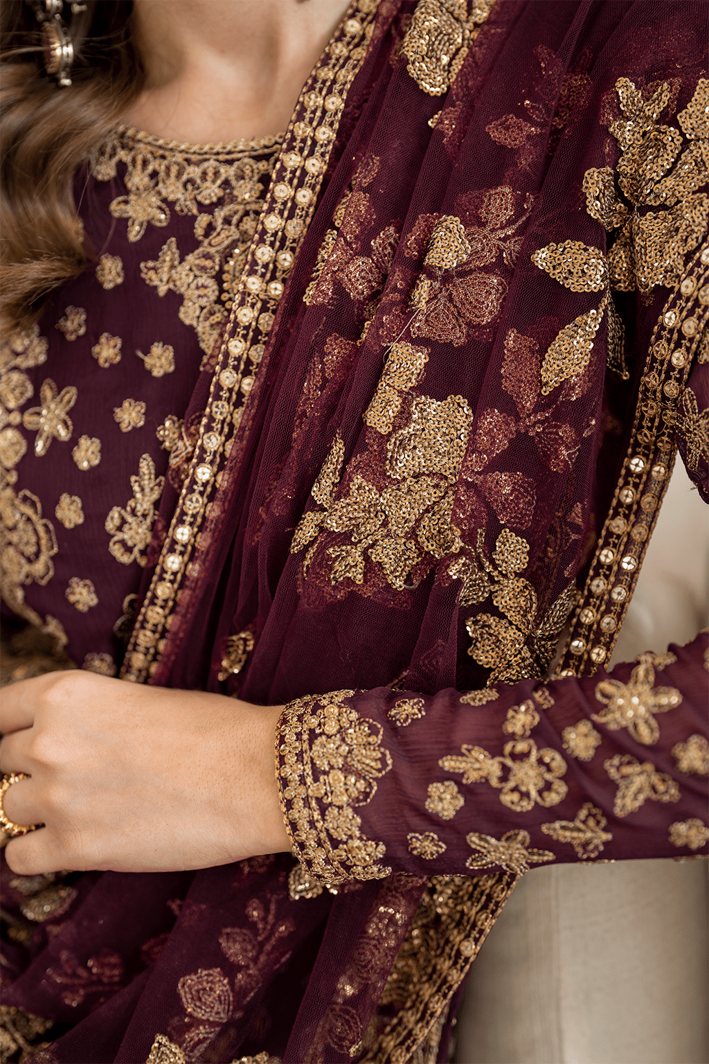 IZNIK | Chinon Chiffon '24 | CC-42 Embroidered Chiffon Unstitched - Aarzu