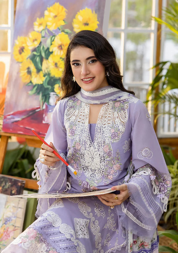 ELAF | E.Craft Luxury Chikankari Lawn 2025 - 5A Lavender love