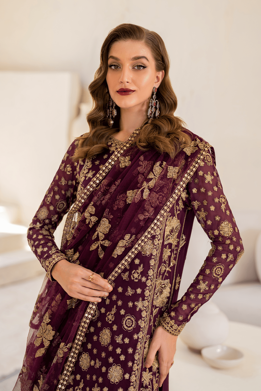 IZNIK | Chinon Chiffon '24 | CC-42 Embroidered Chiffon Unstitched - Aarzu