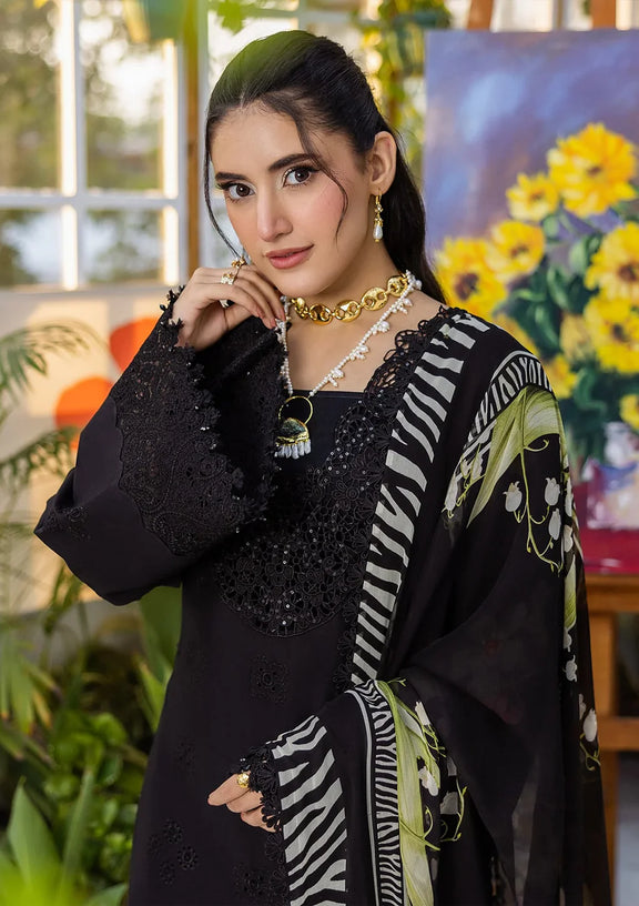 ELAF | E.Craft Luxury Chikankari Lawn 2025 - 2A Queen of Dusk
