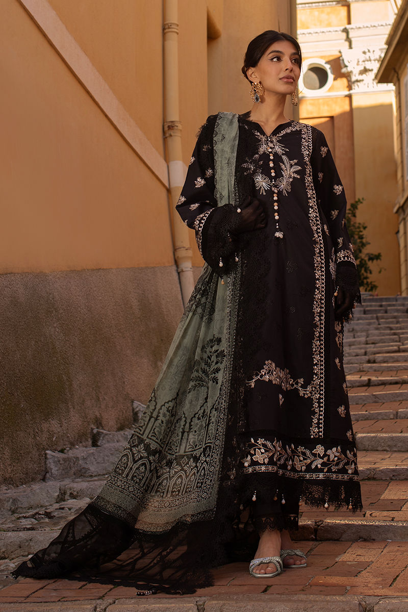 ANSAB JAHANGIR | Zoha Luxury Lawn 2025 - Black Lady