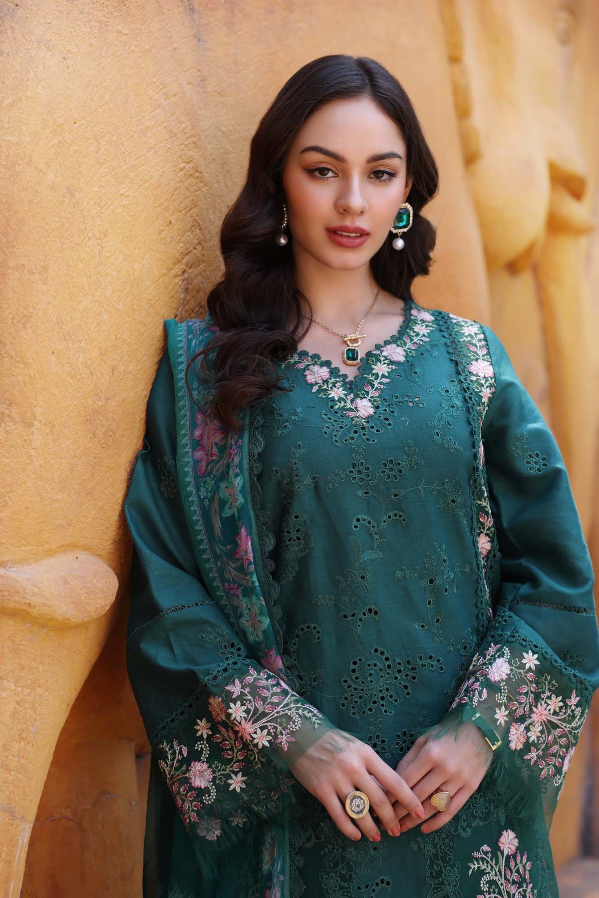 NOOR by Sadia Asad | Luxury Laserkari Lawn 2025 - D10-A