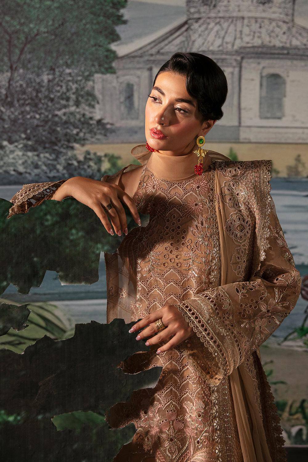 afrozeh la fuchsia chiffon organza original pakistani suits