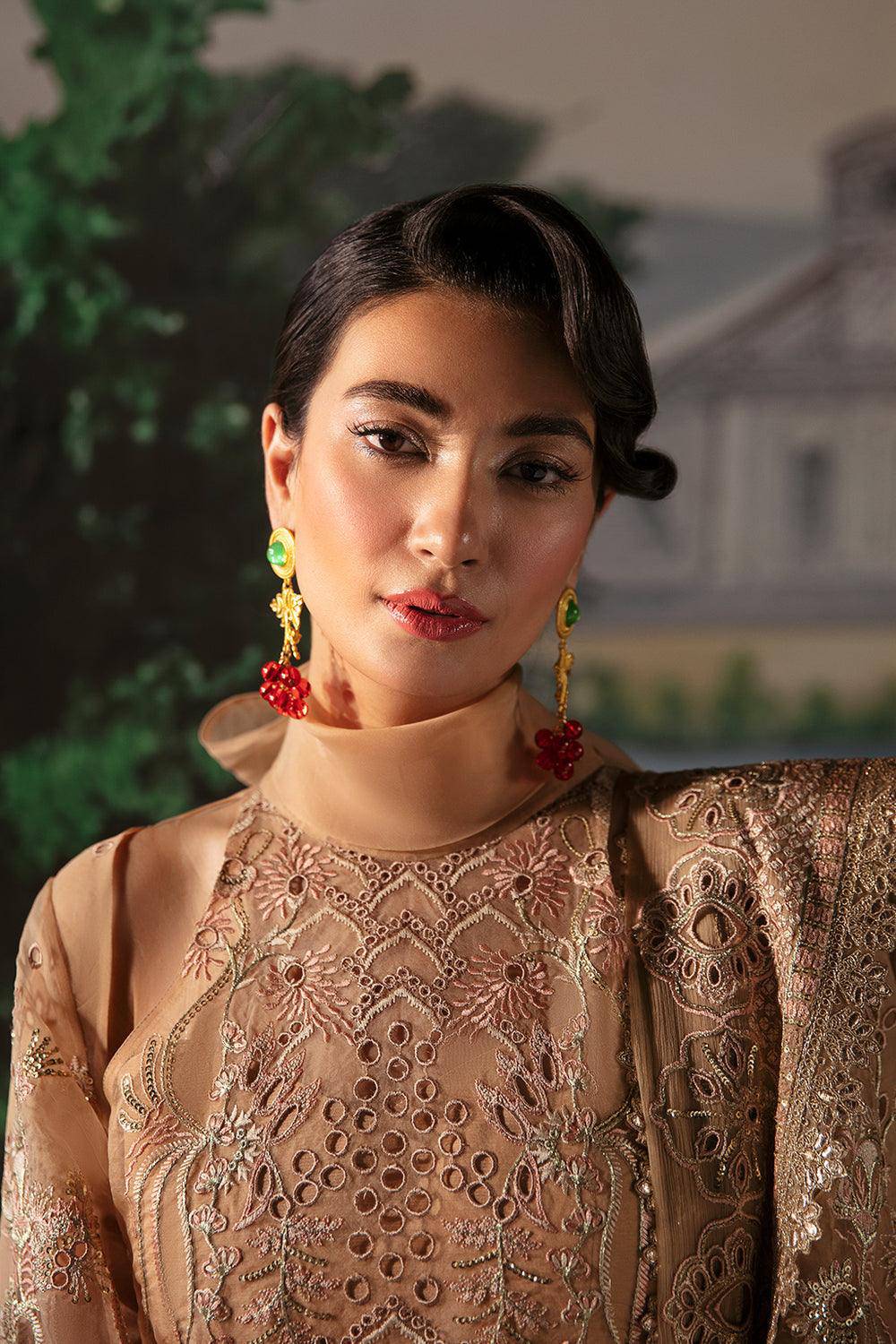 afrozeh la fuchsia chiffon organza original pakistani suits