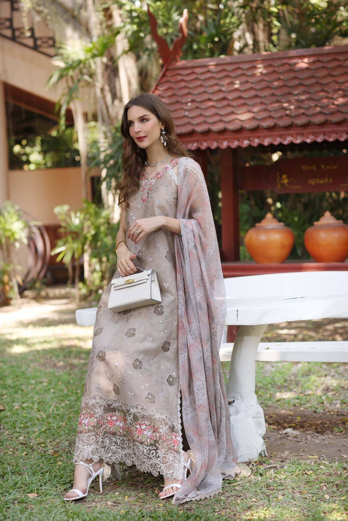 NOOR by Sadia Asad | Luxury Laserkari Lawn 2025 - D8-B