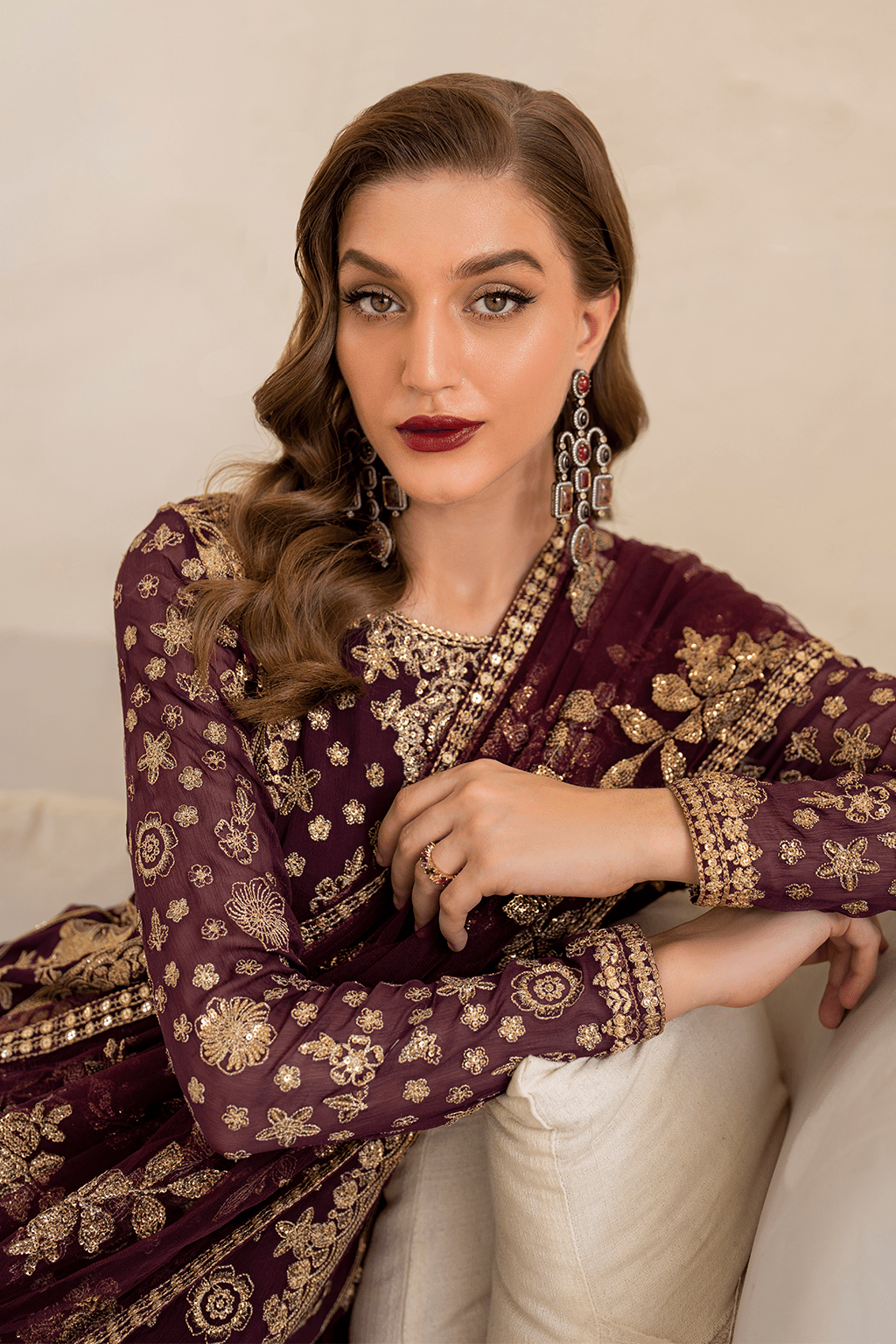 IZNIK | Chinon Chiffon '24 | CC-42 Embroidered Chiffon Unstitched - Aarzu