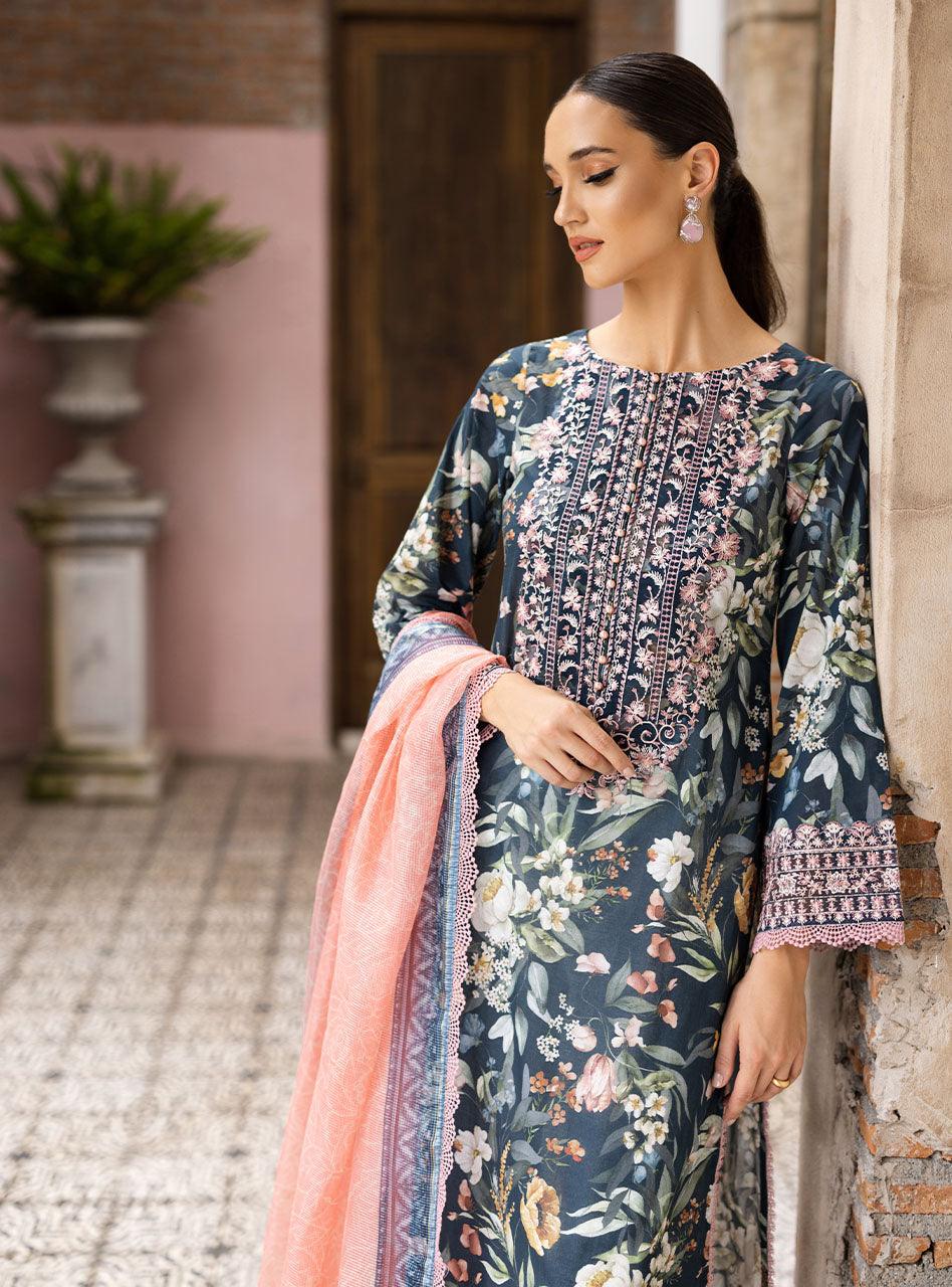 Zainab Chottani | Tahra Lawn Unstitched | Jade Charm |