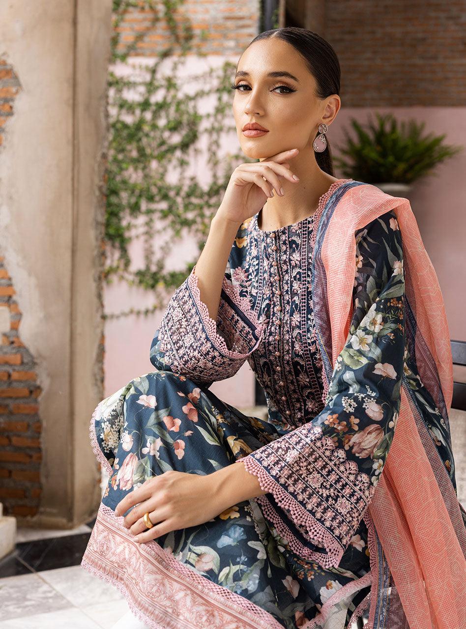 Zainab Chottani | Tahra Lawn Unstitched | Jade Charm |