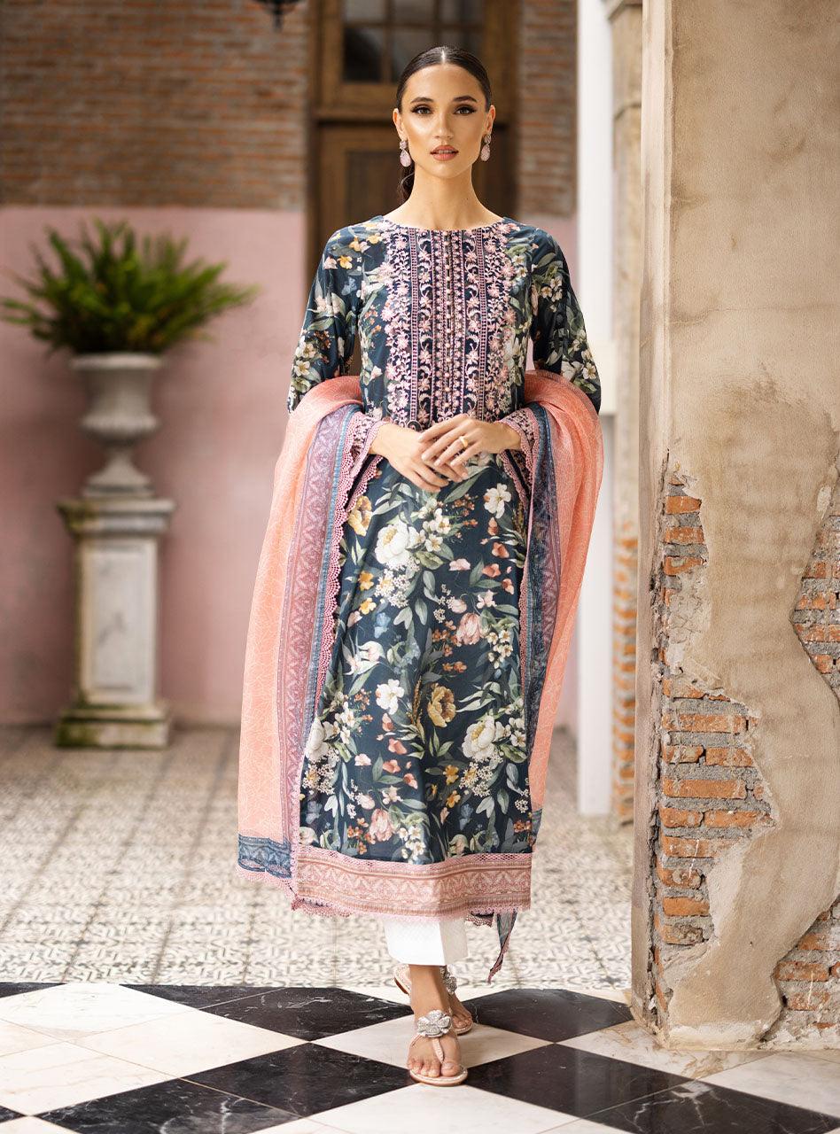 Zainab Chottani | Tahra Lawn Unstitched | Jade Charm |