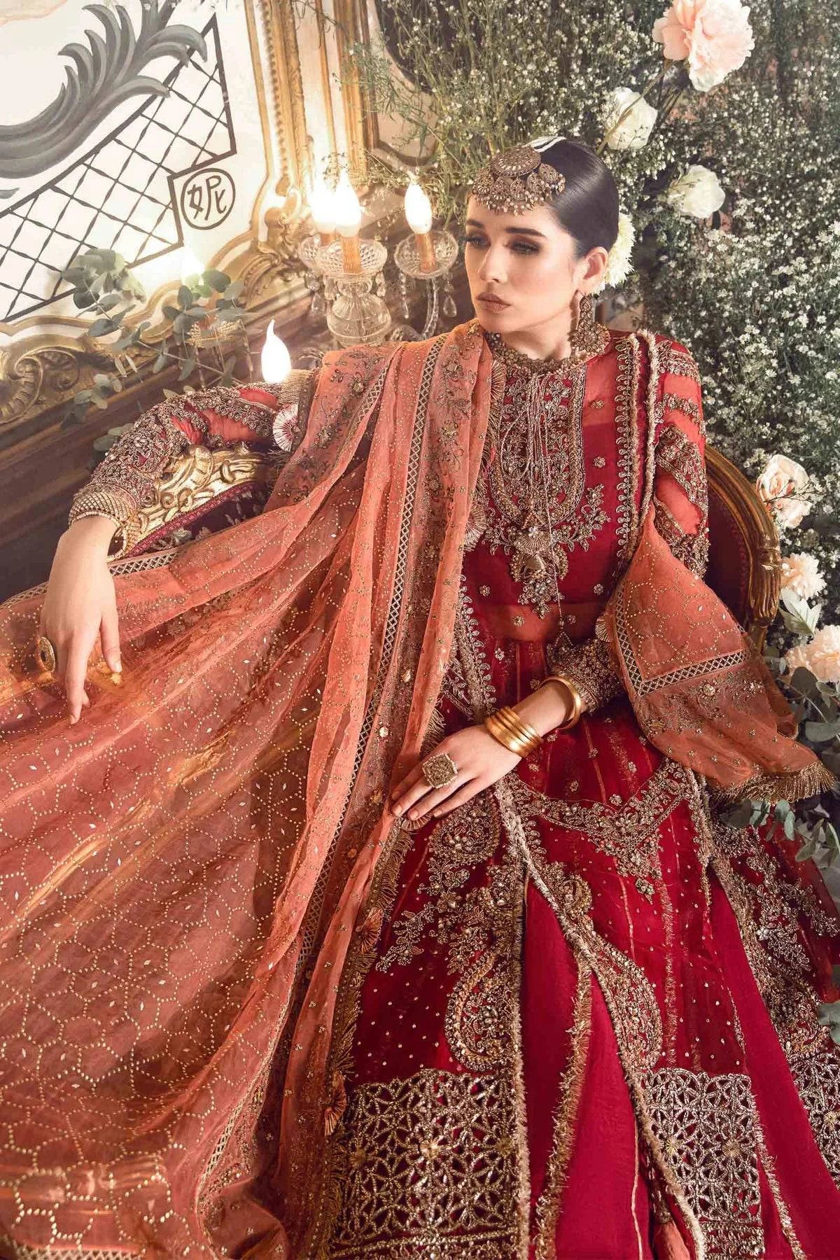 Mbroidered by Maria B | Maroon | Winter Wedding Edition’23 Unstitched BD-2708 - Aarzu