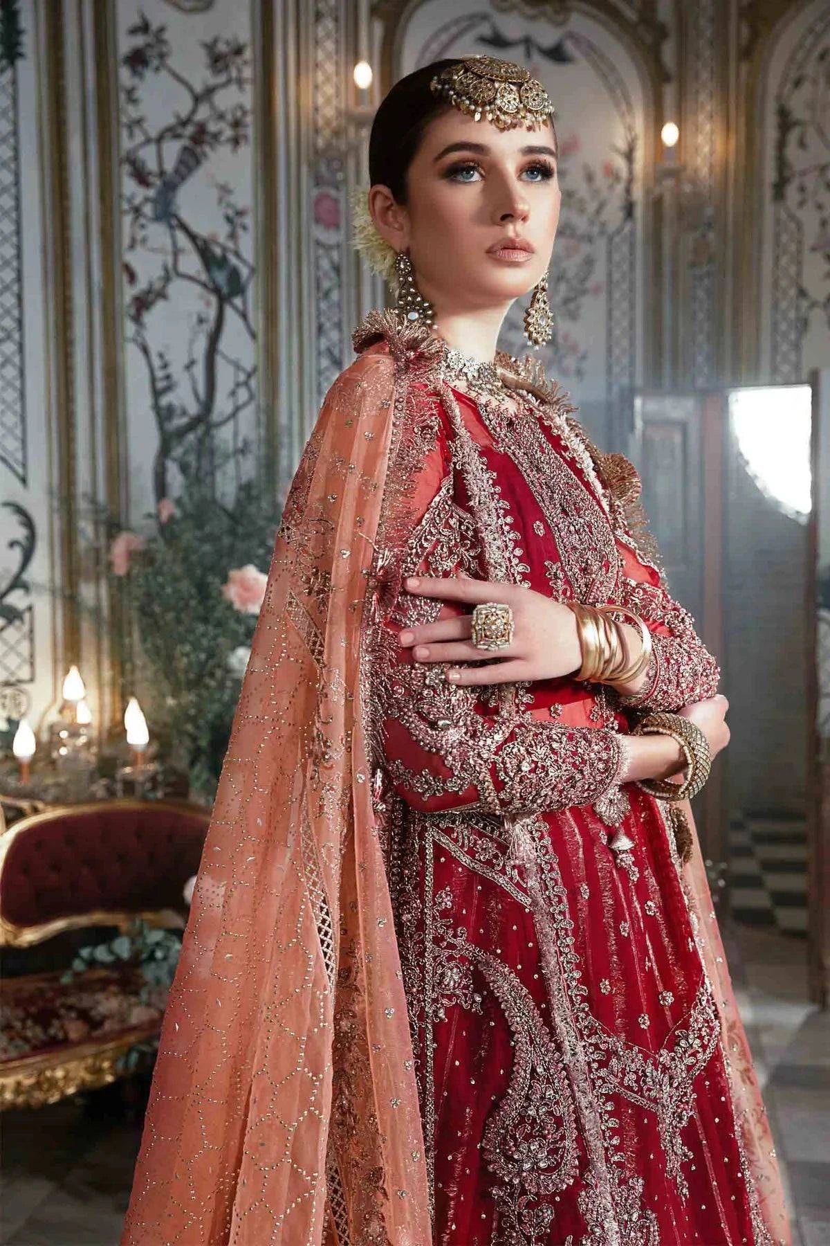 Mbroidered by Maria B | Maroon | Winter Wedding Edition’23 Unstitched BD-2708 - Aarzu