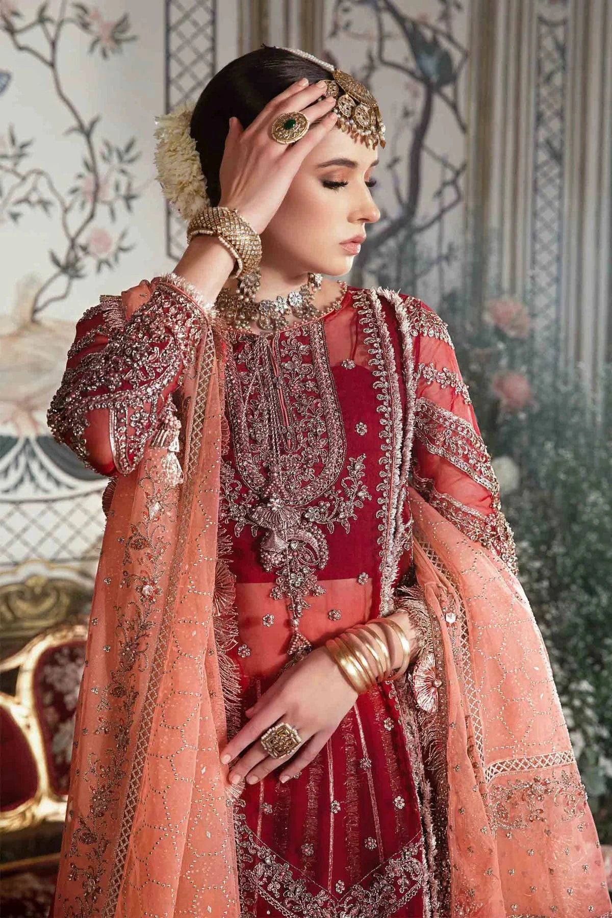 Mbroidered by Maria B | Maroon | Winter Wedding Edition’23 Unstitched BD-2708 - Aarzu