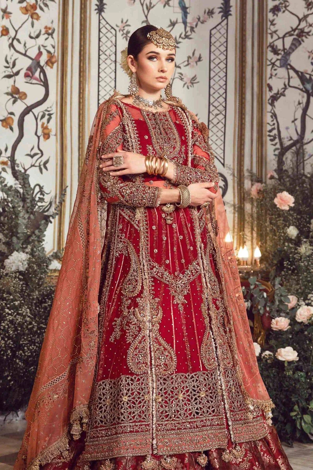 Mbroidered by Maria B | Maroon | Winter Wedding Edition’23 Unstitched BD-2708 - Aarzu