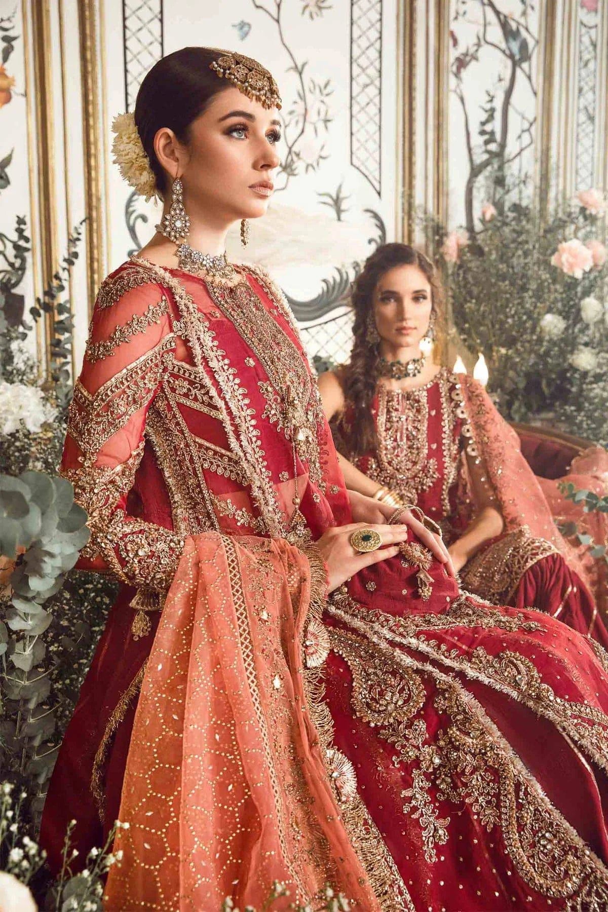 Mbroidered by Maria B | Maroon | Winter Wedding Edition’23 Unstitched BD-2708 - Aarzu