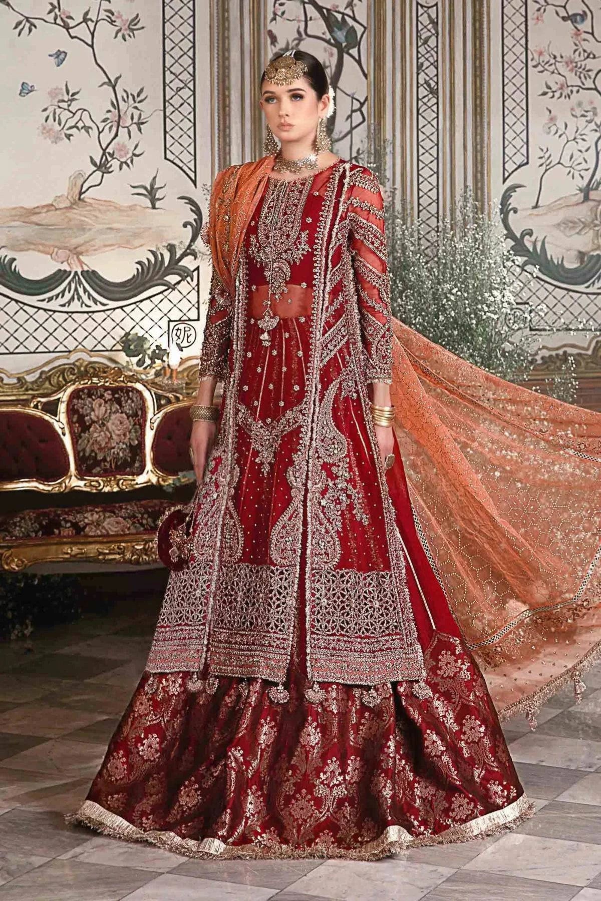 Mbroidered by Maria B | Maroon | Winter Wedding Edition’23 Unstitched BD-2708 - Aarzu