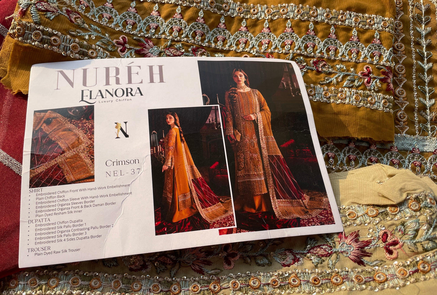 Nureh | Elanora : Luxury Chiffon | CRIMSON