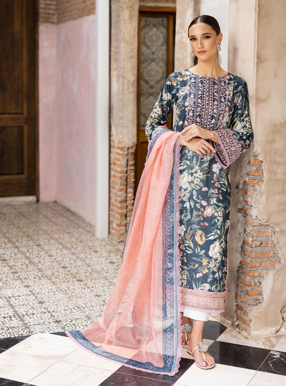 Zainab Chottani | Tahra Lawn Unstitched | Jade Charm |