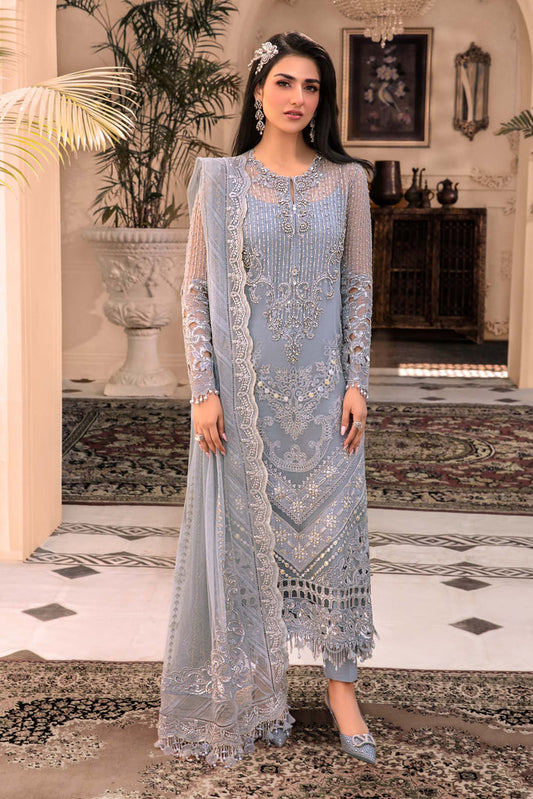 MARIA.B | Mbroidered Heritage Wedding - Ice Blue [RESTOCKED]  Unstitched