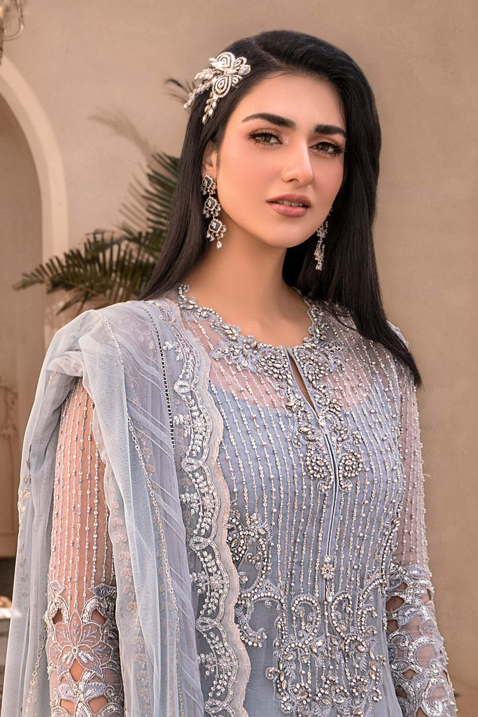 MARIA.B | Mbroidered Heritage Wedding - Ice Blue [RESTOCKED]  Unstitched