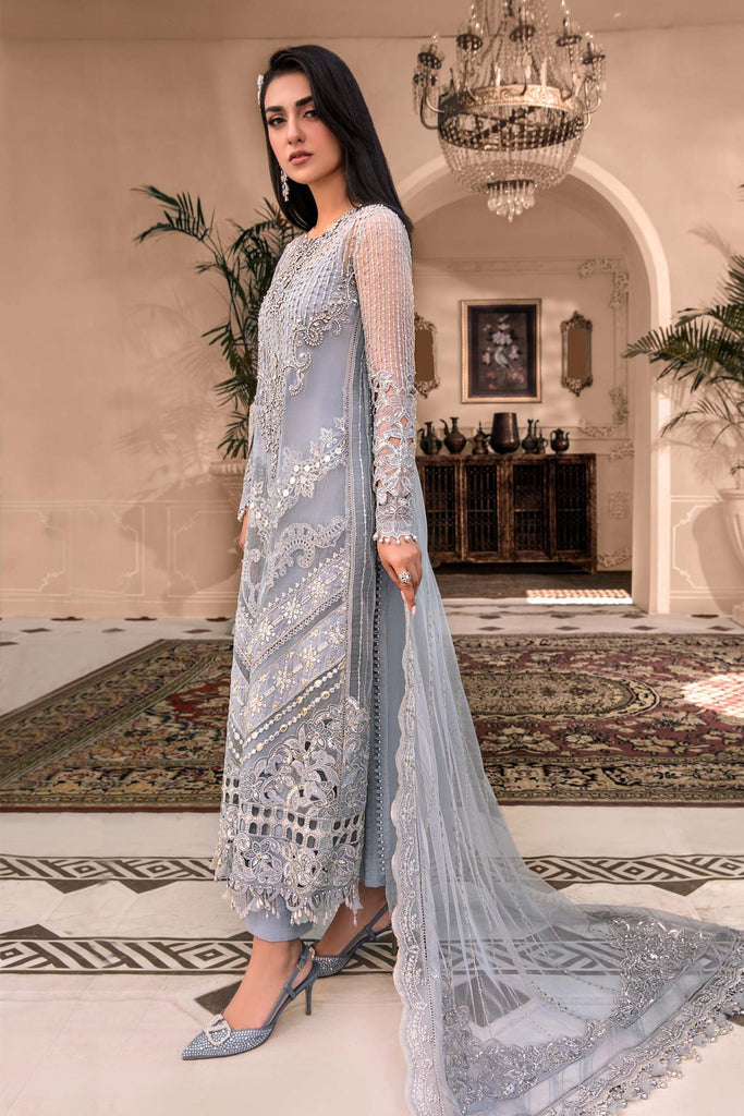 MARIA.B | Mbroidered Heritage Wedding - Ice Blue [RESTOCKED]  Unstitched