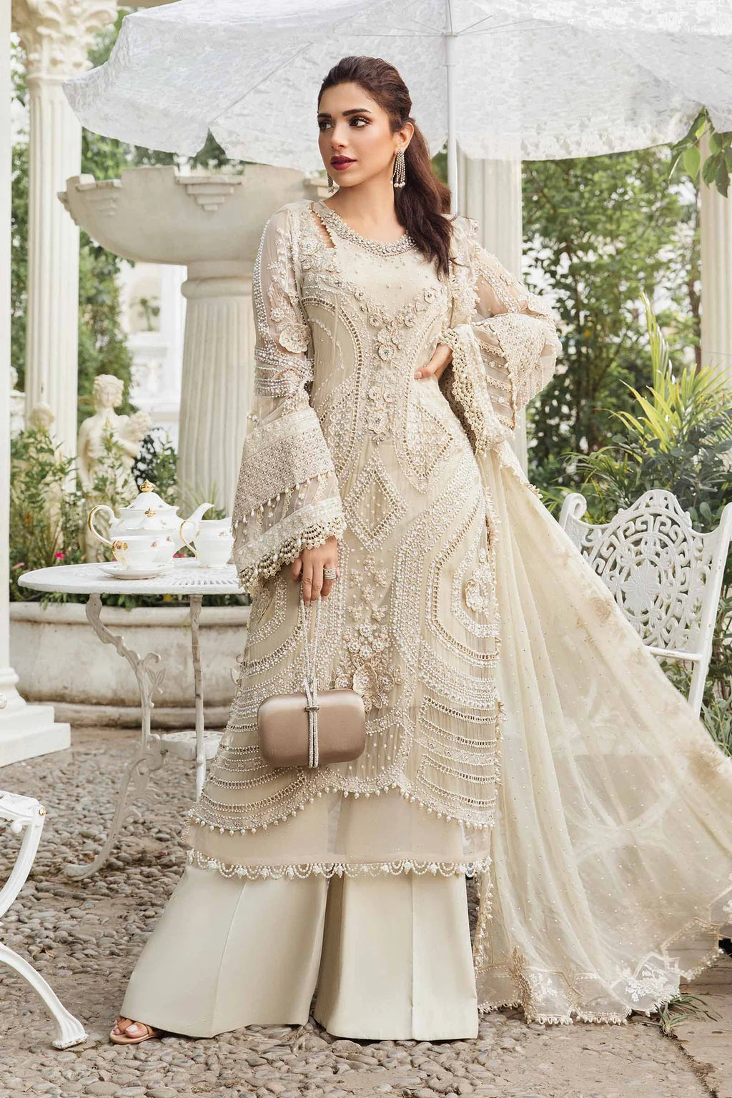 MARIA.B | Chiffon 2025 Unstitched - White [RESTOCKED]