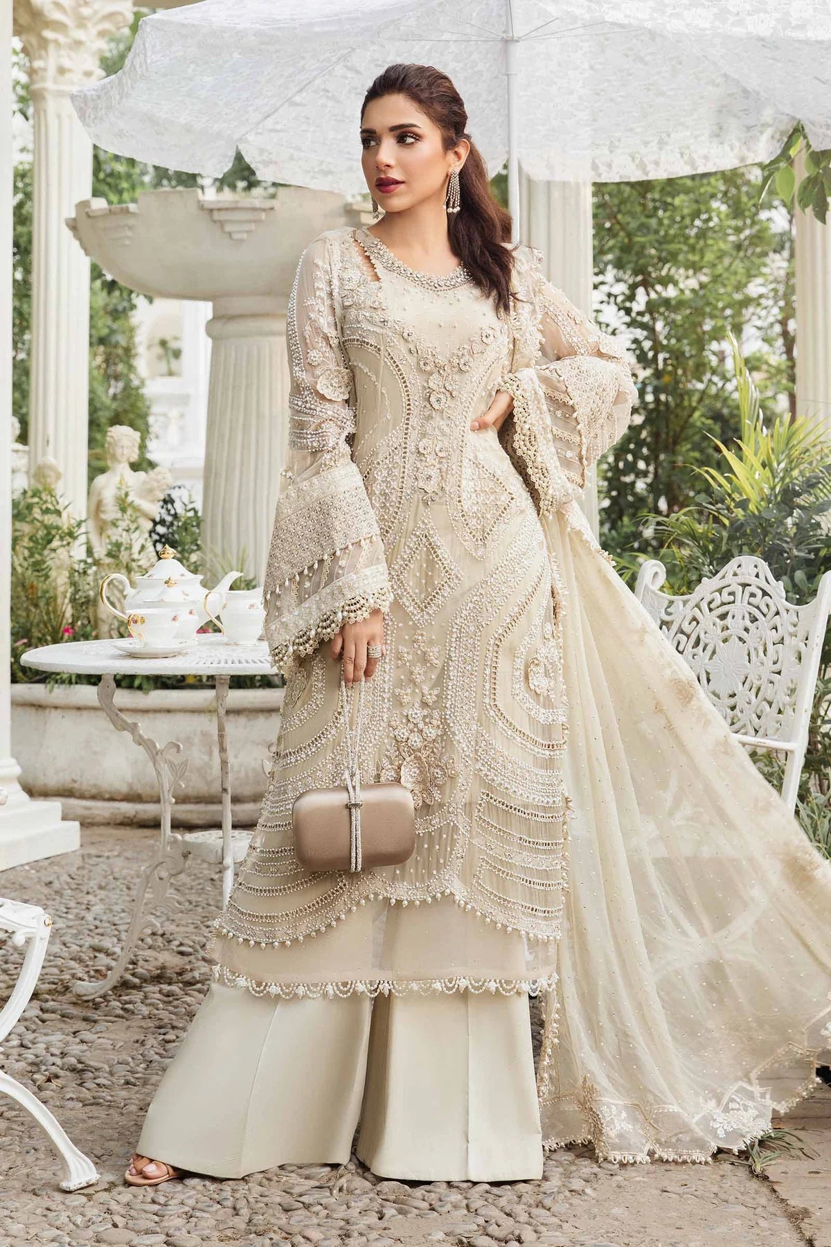 MARIA.B | Chiffon 2025 Unstitched - White [RESTOCKED]
