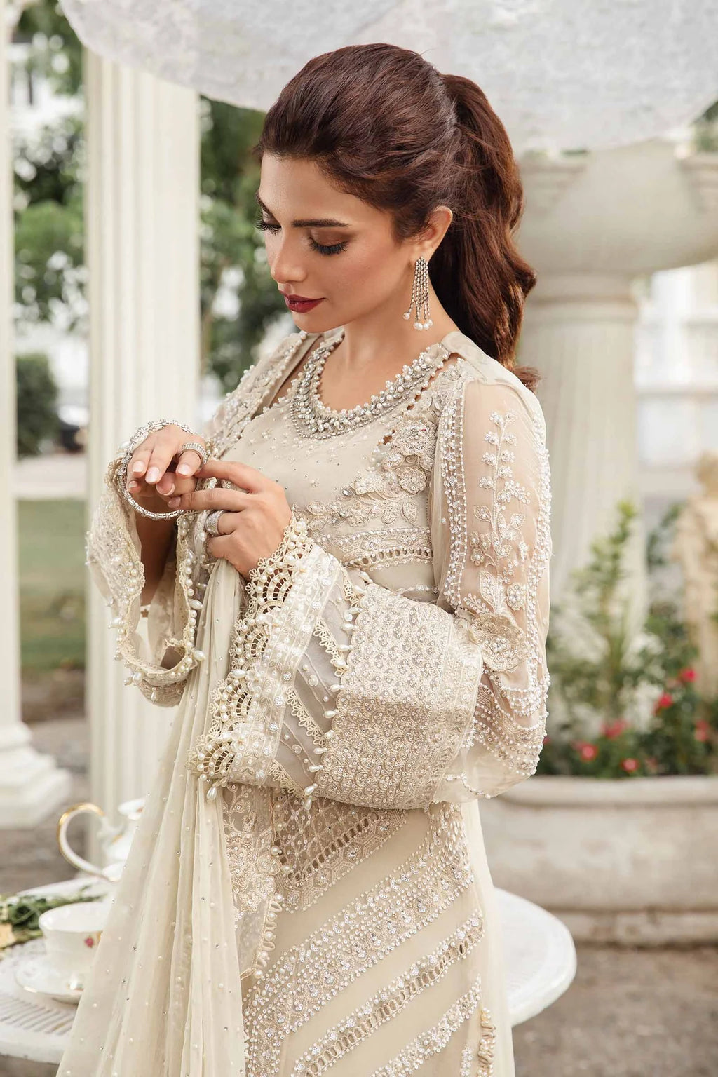 MARIA.B | Chiffon 2025 Unstitched - White [RESTOCKED]