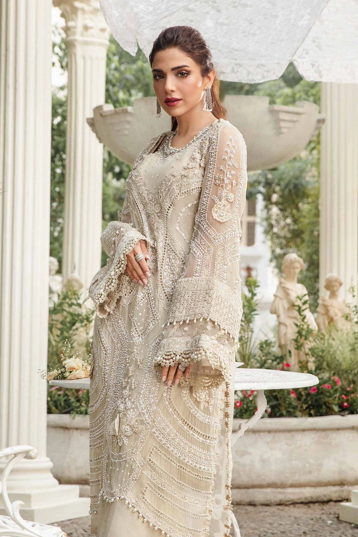 MARIA.B | Chiffon 2025 Unstitched - White [RESTOCKED]