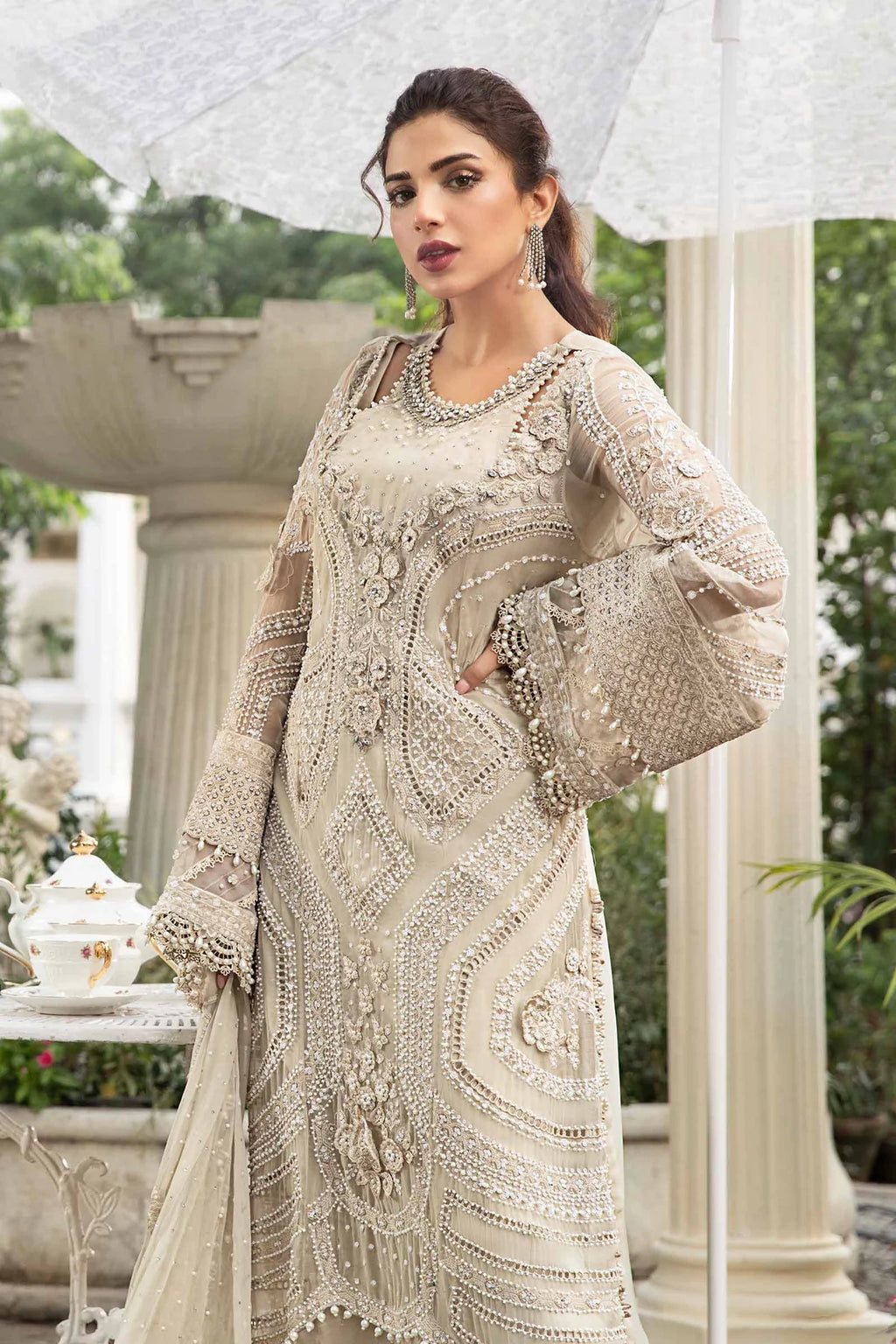 MARIA.B | Chiffon 2025 Unstitched - White [RESTOCKED]