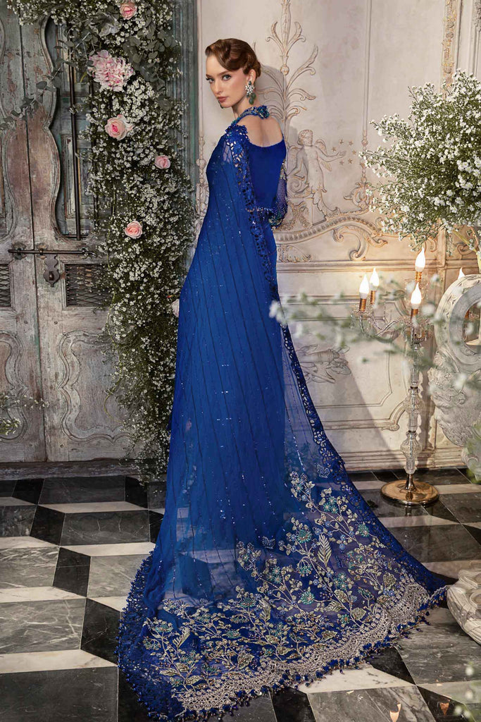 MARIA.B | Mbroidered Wedding  Unstitched - Cobalt Blue [RESTOCKED] - Aarzu