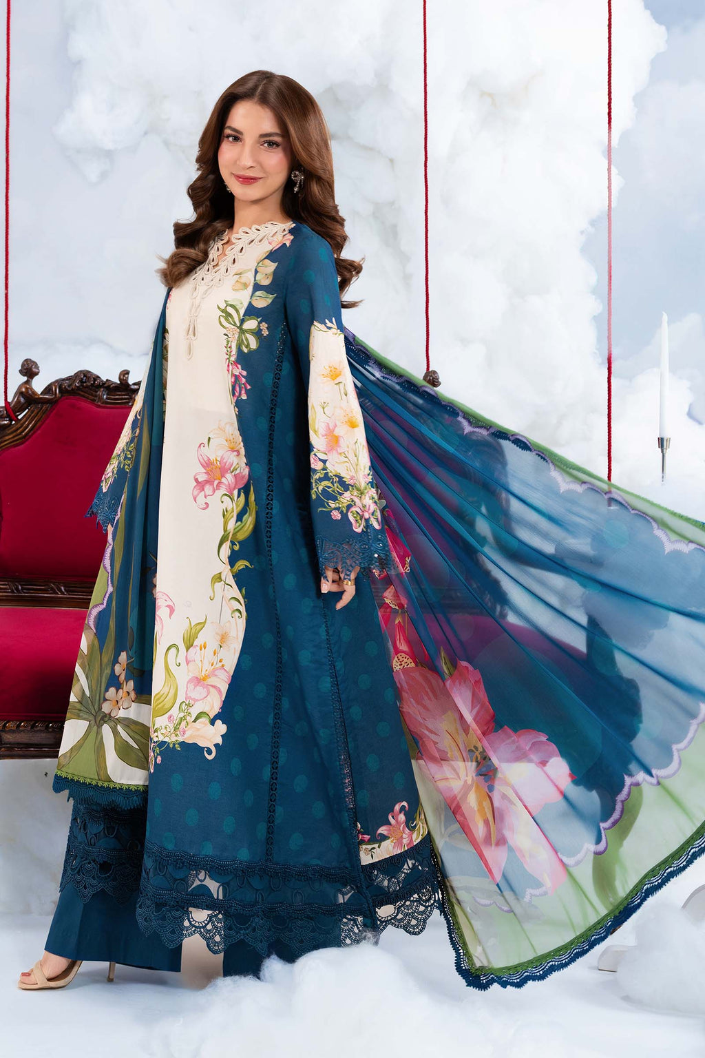 MARIA.B | M.BASICS Dreamscape Lawn Unstitched - 5B - Aarzu