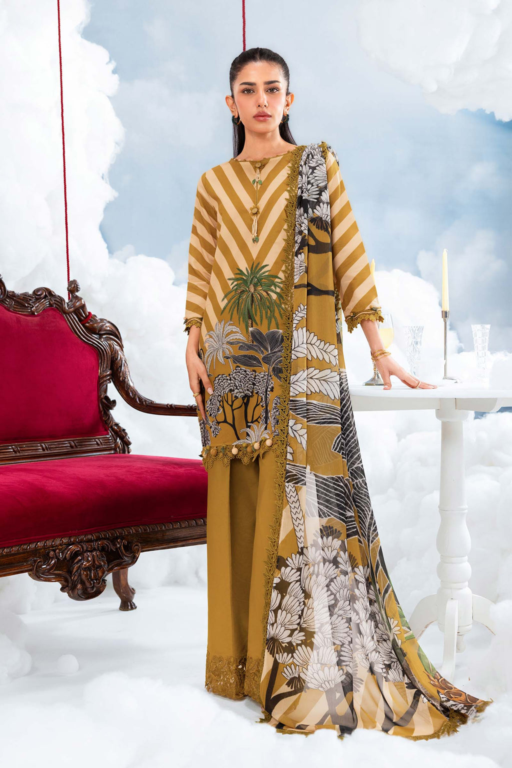 MARIA.B | M.BASICS Dreamscape Lawn Unstitched - 8A - Aarzu