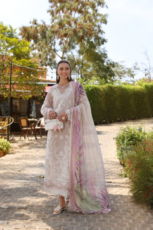 NOOR by Sadia Asad : Luxe Chikankaari 2025-D4-A  Unstitched Lawn