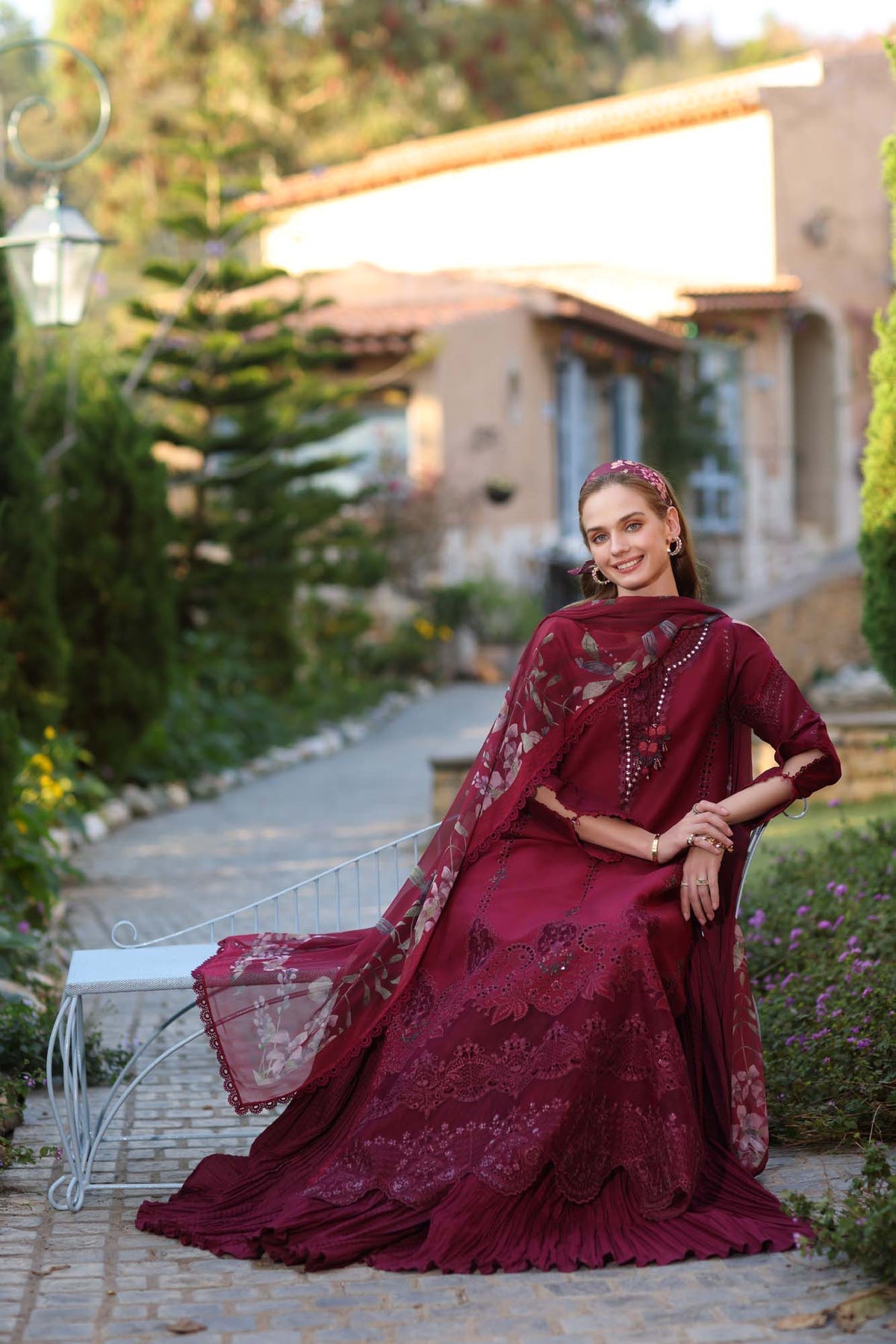 NOOR by Sadia Asad : Luxe Chikankaari 2025-D6-A  Unstitched Lawn