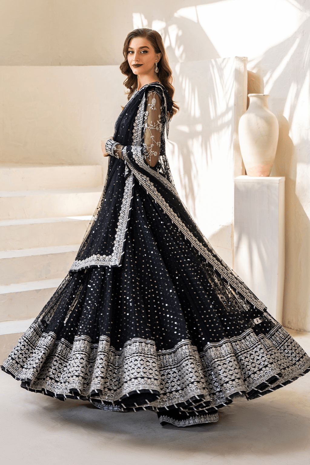 IZNIK | Chinon Chiffon '24 | CC-50 Embroidered Net Unstitched - Aarzu
