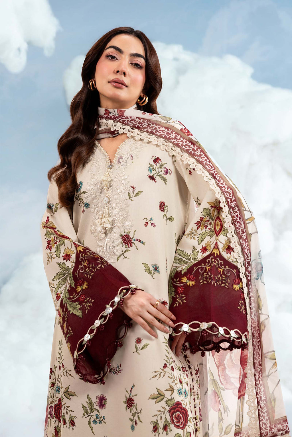 MARIA.B | M.BASICS Dreamscape Lawn Unstitched - 1A - Aarzu