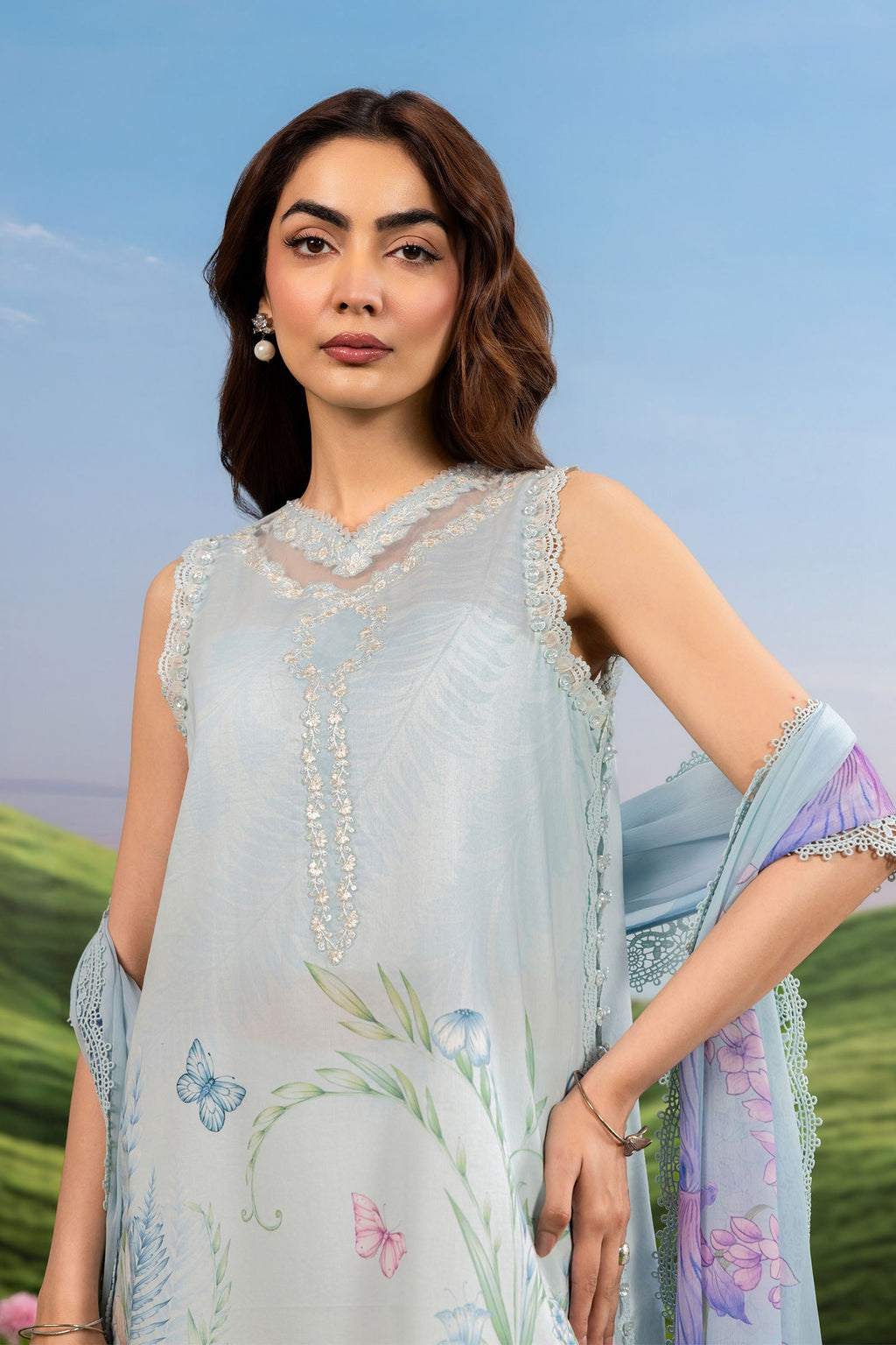 MARIA.B | M.BASICS Dreamscape Lawn Unstitched - 10A - Aarzu